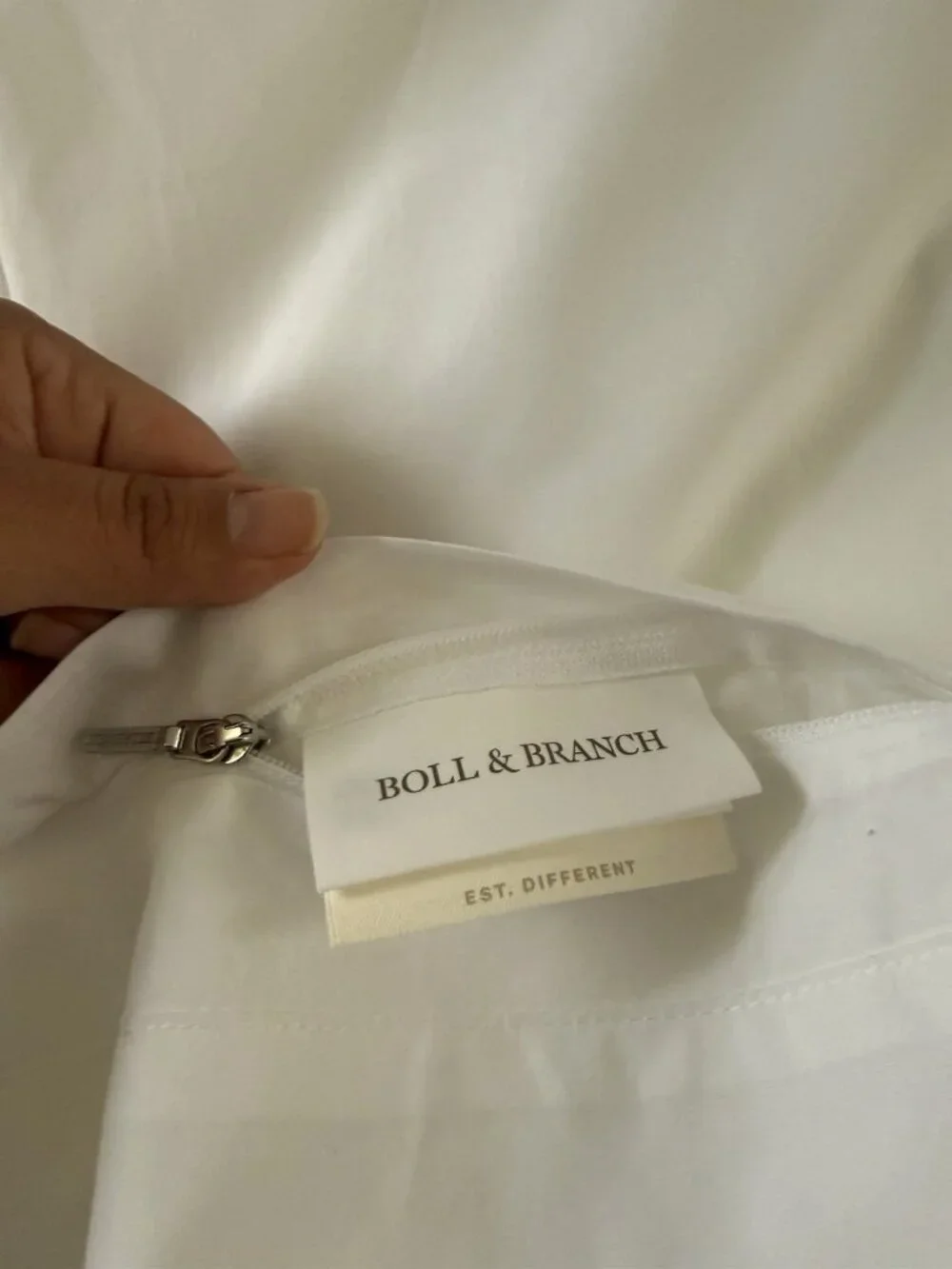 BOLL & BRANCH Organic Cotton Signature Hemmed Pillow Sham SET(2) KING White NEW